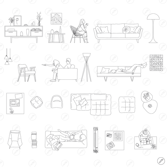Cad & Vector - Living Room Furniture