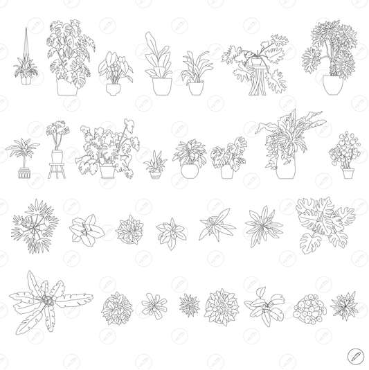 Cad & Vector - Potted Plants