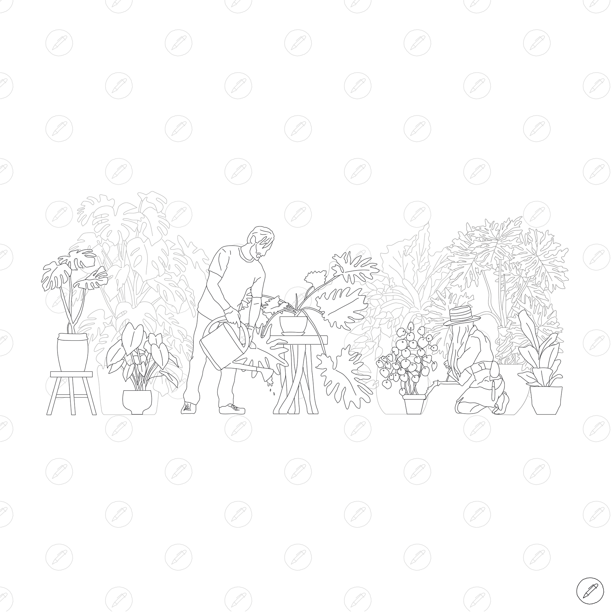 potted plants cad Cad & Vector