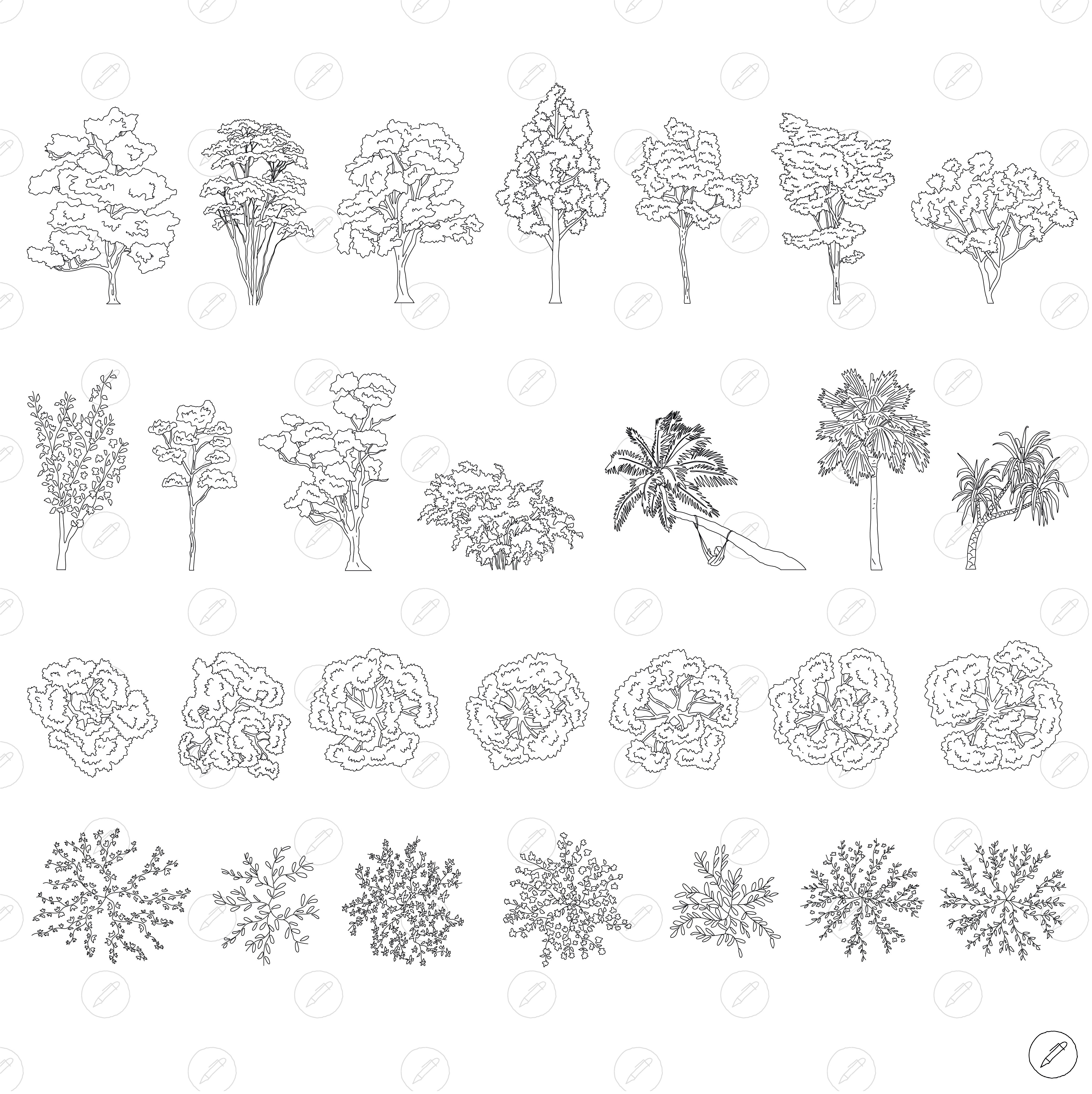 Cad & Vector - Trees and Bushes – CAD Lab Studio