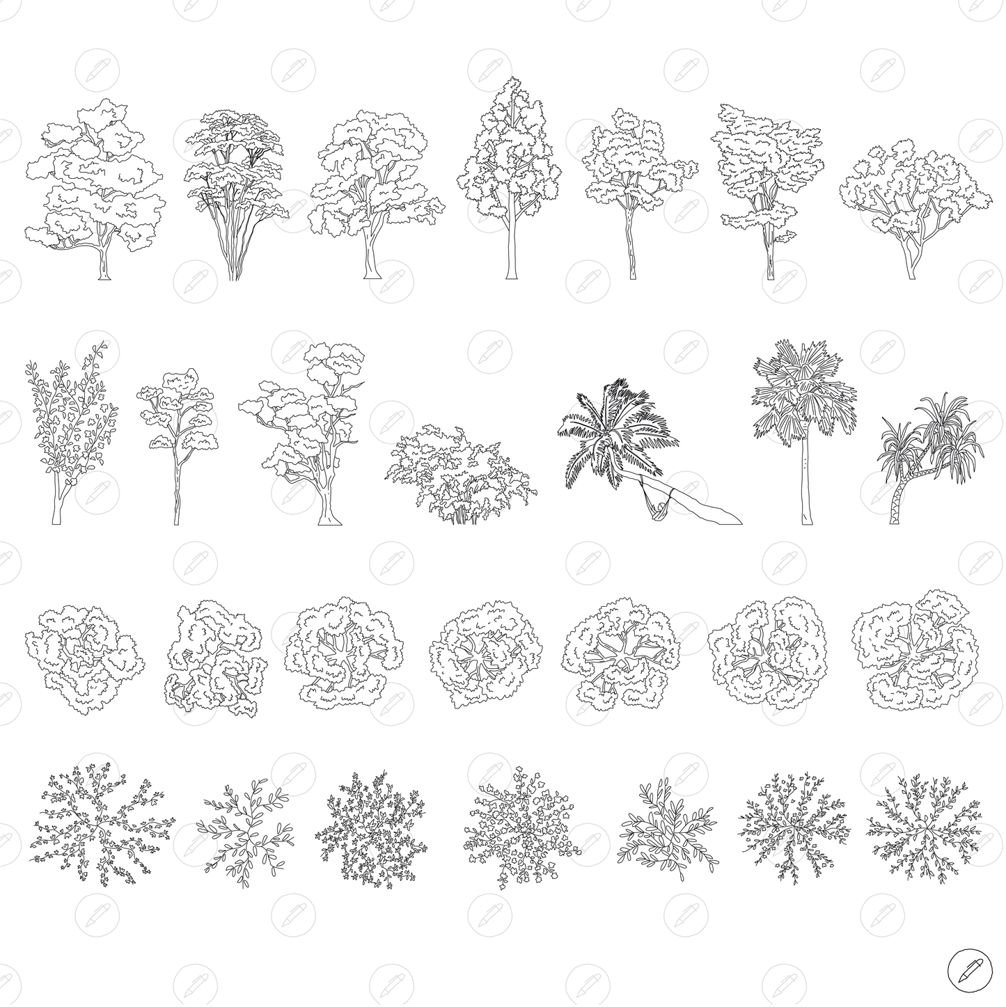 Cad & Vector - Trees and Bushes – CAD Lab Studio